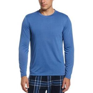 Perry Ellis Portfolio Men's Solid Long-Sleeve Pajama T-Shirt - Blue, NWT, Size S